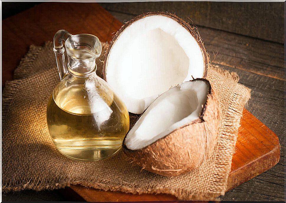 Coconut oil for dry skin.