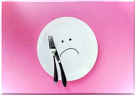 Empty plate, sign of frustration. 