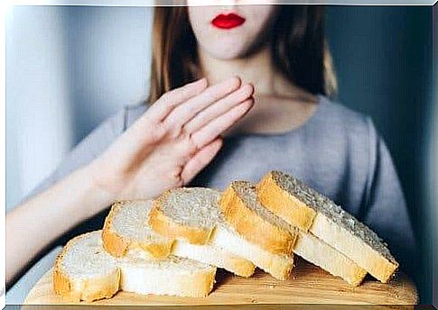 A woman with gluten intolerance