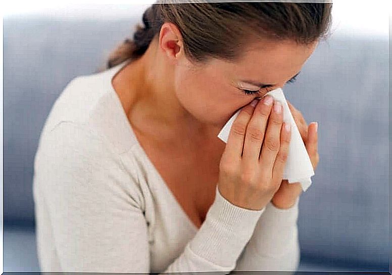 A woman with an allergy
